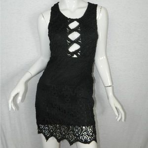 LF Rumor Boutique Black Crochet Dress